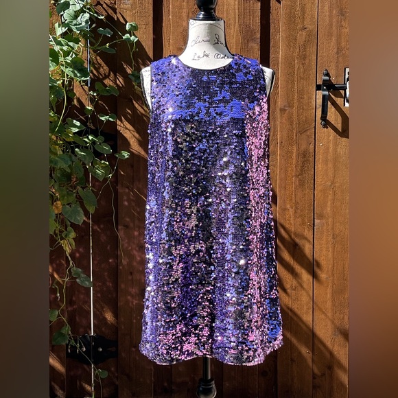 Sugar & Jade Tween Girls Viola Purple Sequin Party Shift Dress Size XL 16/18 NWT - Picture 2 of 8